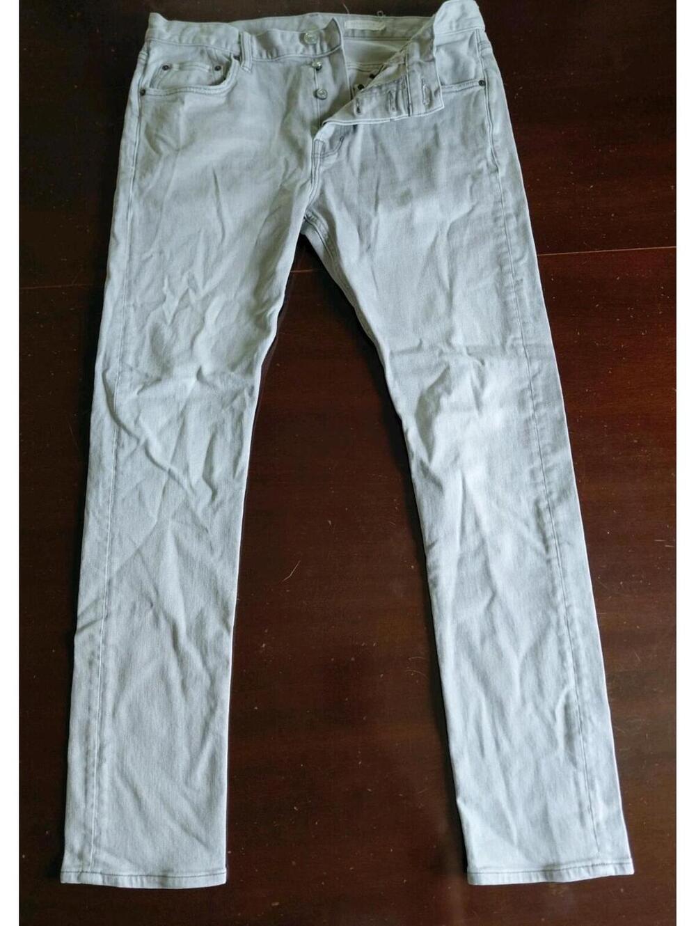 All Saints Cigarette Skinny Button Fly Jeans Gray Modern Denim Slim 34x30